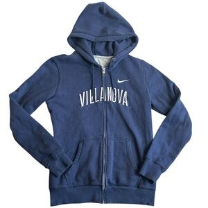 Nike Villanova Wildcats Zip Up Hoodie Navy Blue Full Zip Sweatshirt Size Large